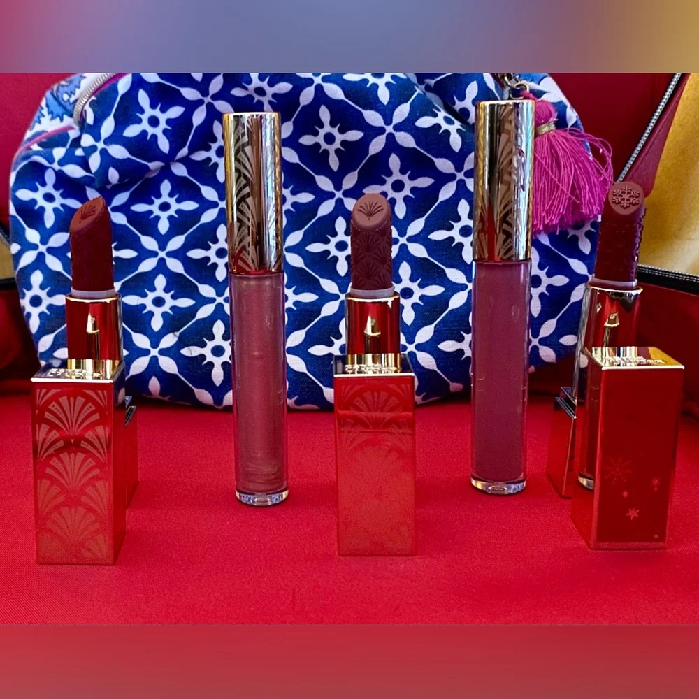 NWT Estee Lauder 5 Lipstick Set 2 Travel Cosmetic Bags Limited Edition Colors 😍 - Picture 8 of 9